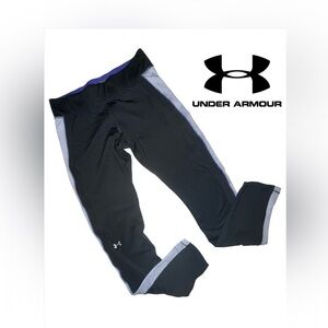 Under Armour Women’s ColdGear Compression Leggings Black Purple Gray Size Medium